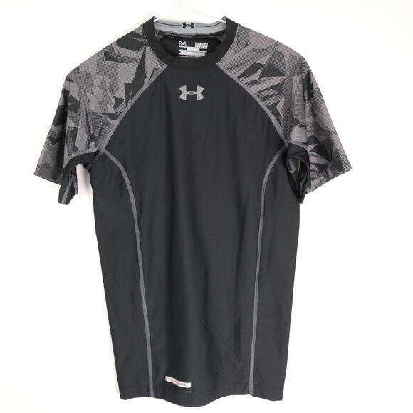 Under Armour Compression HeatGear Short Sleeve Shirt Mens XL Black - Picture 1 of 7